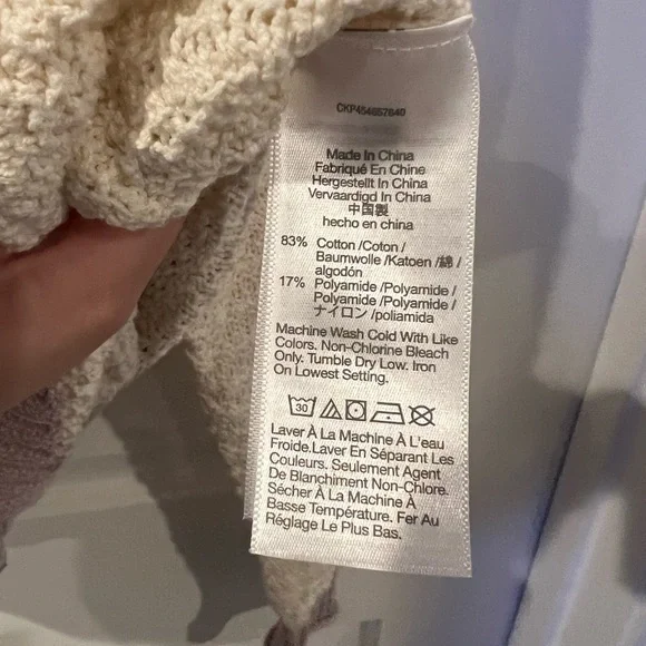 Madewell Seabrook Cardigan Sweater in Colorblock Antique Cream Size Small - Picture 6 of 6